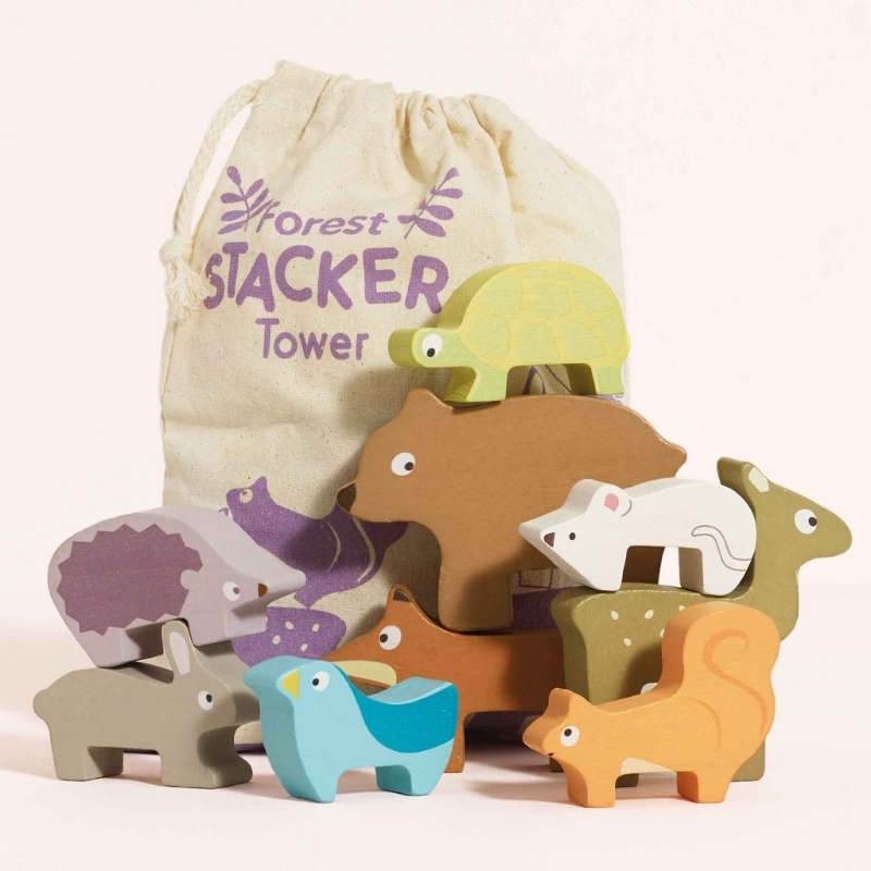 Le Toy Van Forest Stacking Animals & Bag