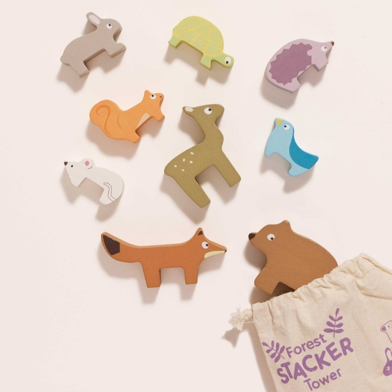 Le Toy Van Forest Stacking Animals & Bag