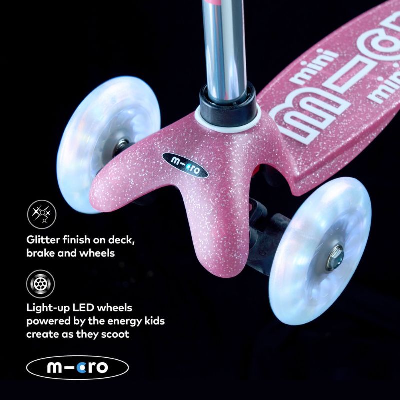 Micro Scooter Mini Deluxe LED - Glitter Pink