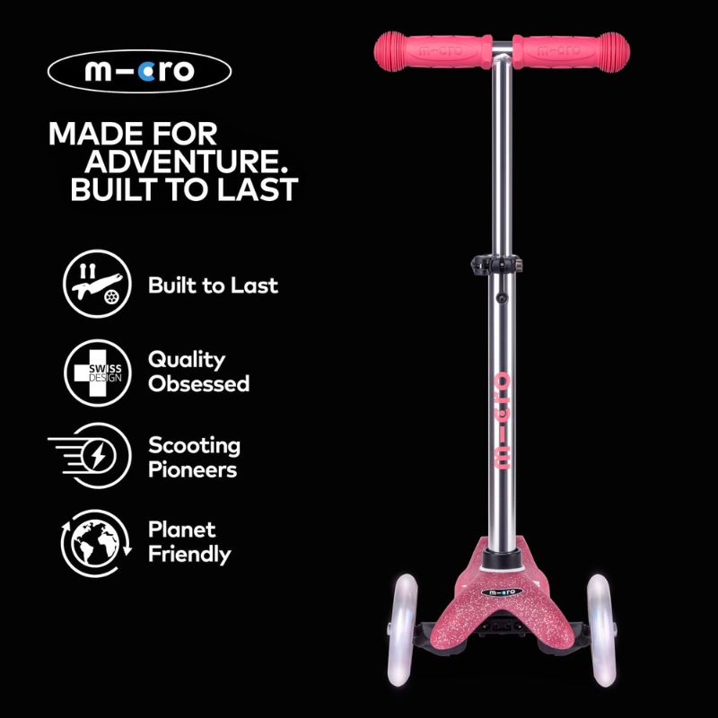 Micro Scooter Mini Deluxe LED - Glitter Pink