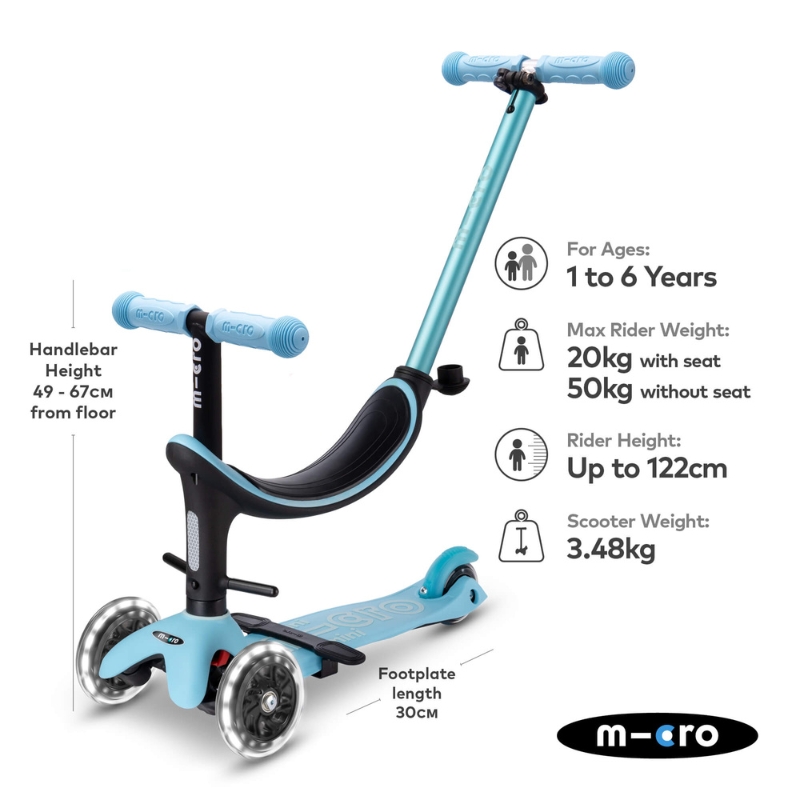 Micro Scooter Mini 2 Grow Scooter Light Blue