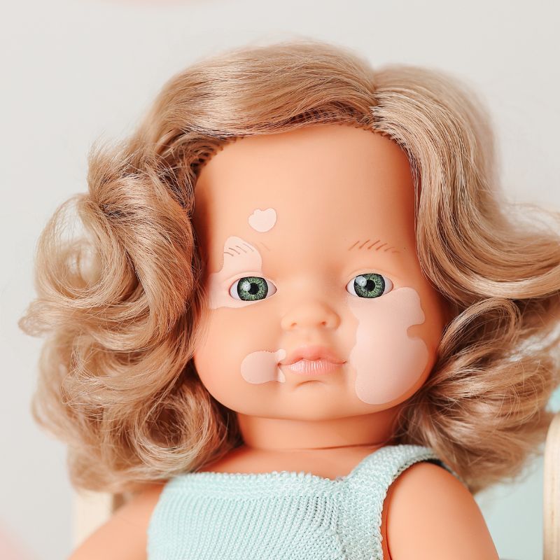 Miniland Girl Doll With Vitiligo - Mulberry 38cm