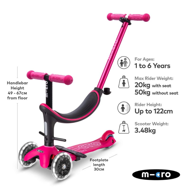 Micro Scooter Mini 2 Grow Scooter - Pink