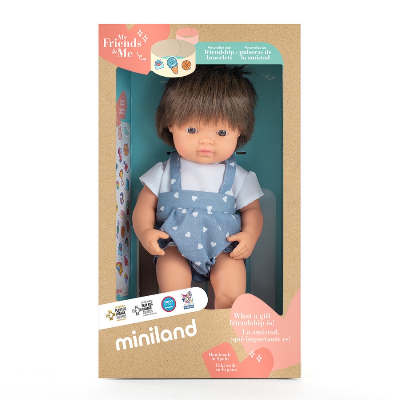 Miniland Brunette Boy Doll - Kiwi 38cm