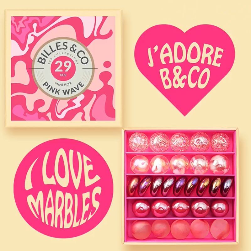 Billes & Co Marbles Pink Wave Mini Box