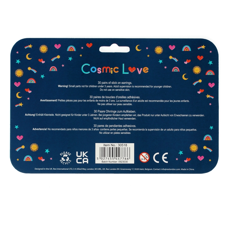 Rex London - Cosmic Love Stick On Earrings