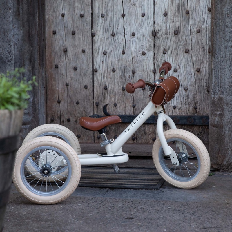 Trybike Matte 2-In-1 Balance Trike - Vintage Cream