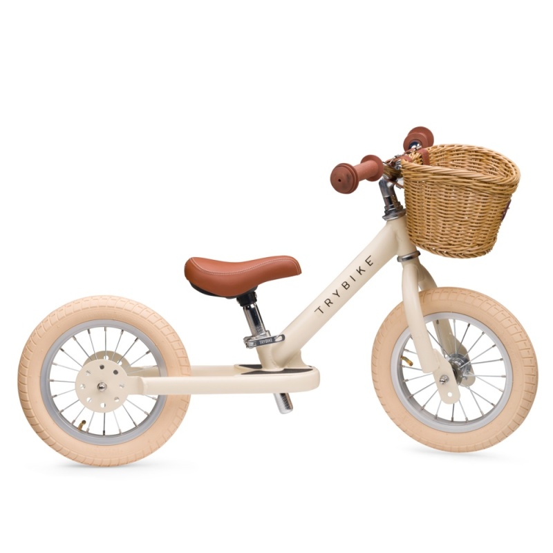 Trybike Matte 2-In-1 Balance Trike - Vintage Cream