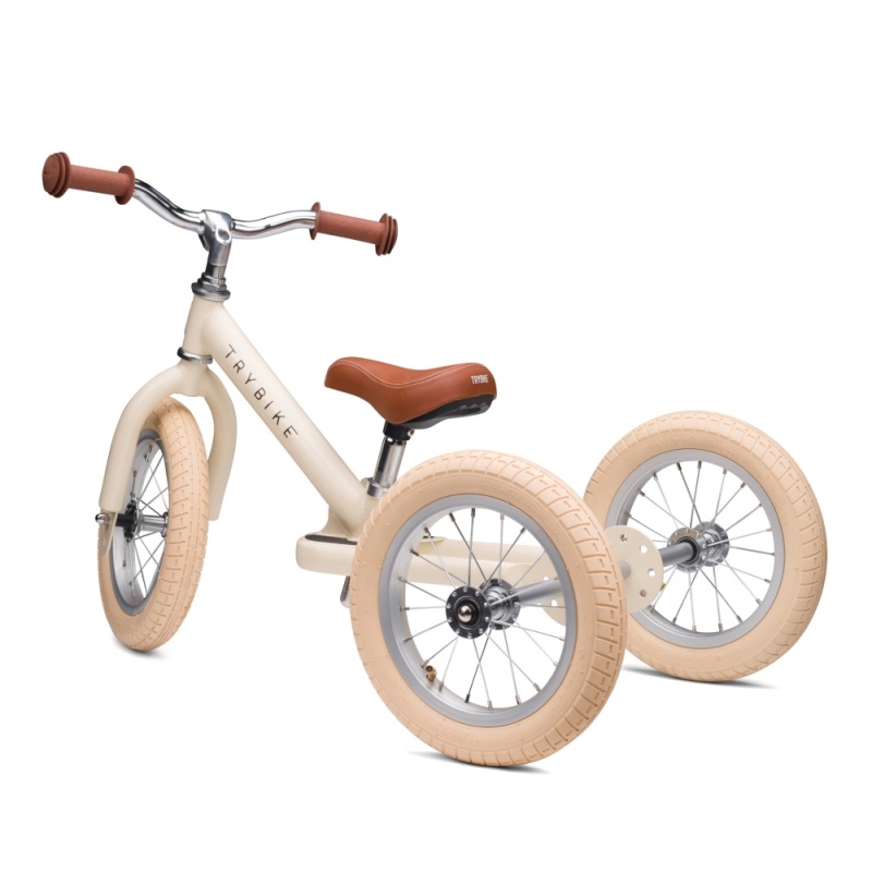 Trybike Matte 2-In-1 Balance Trike - Vintage Cream