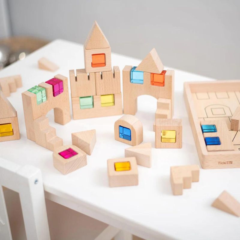 TickiT Wooden Building Gem Blocks