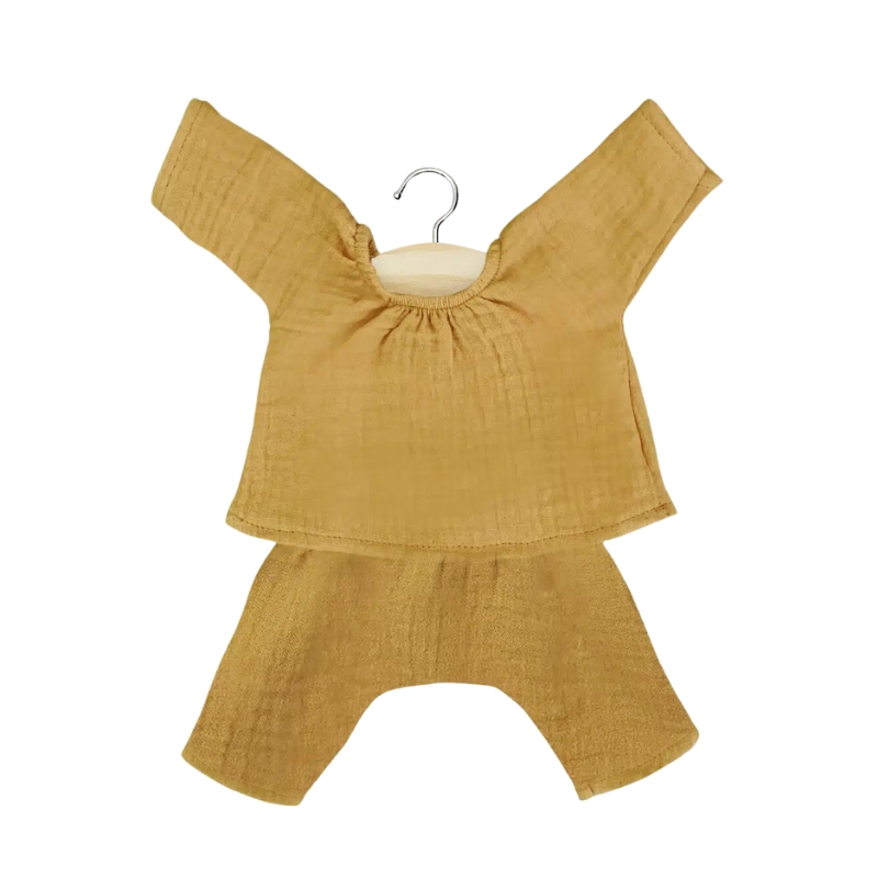 Minikane Jana Set in Camel Cotton Gauze - 34cm