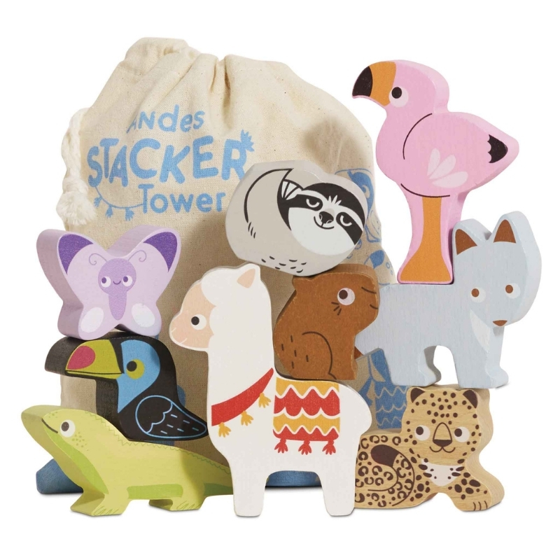 Le Toy Van Andes Stacking Animals & Bag