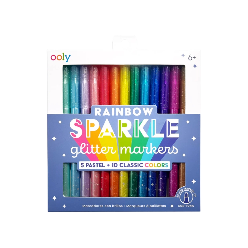 Ooly Rainbow Sparkle Glitter Markers - Set of 15