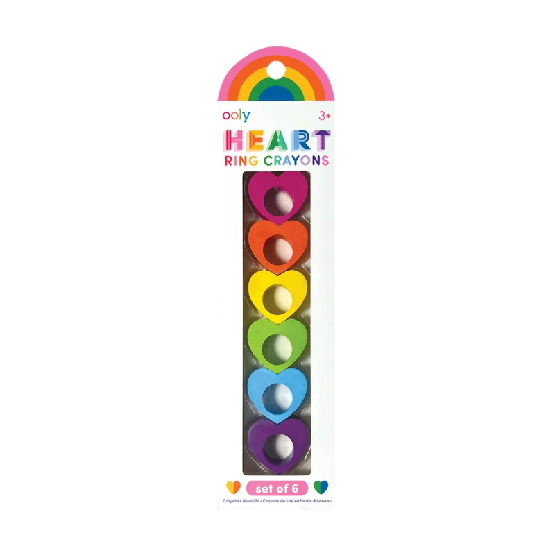 Ooly Heart Ring Crayons - Set of 6