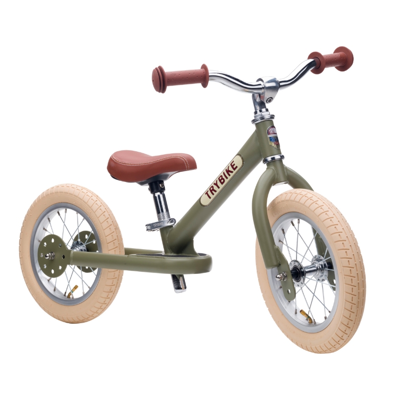 Trybike Matte 2-In-1 Balance Trike - Vintage Green