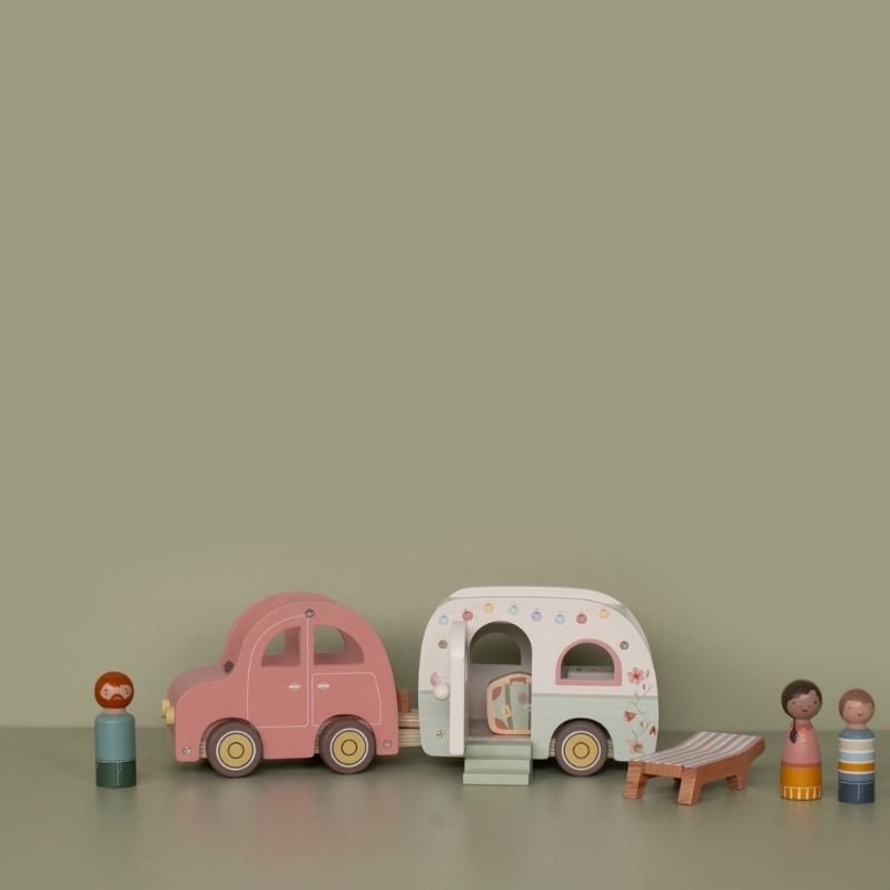 Little Dutch Toy Car with Caravan