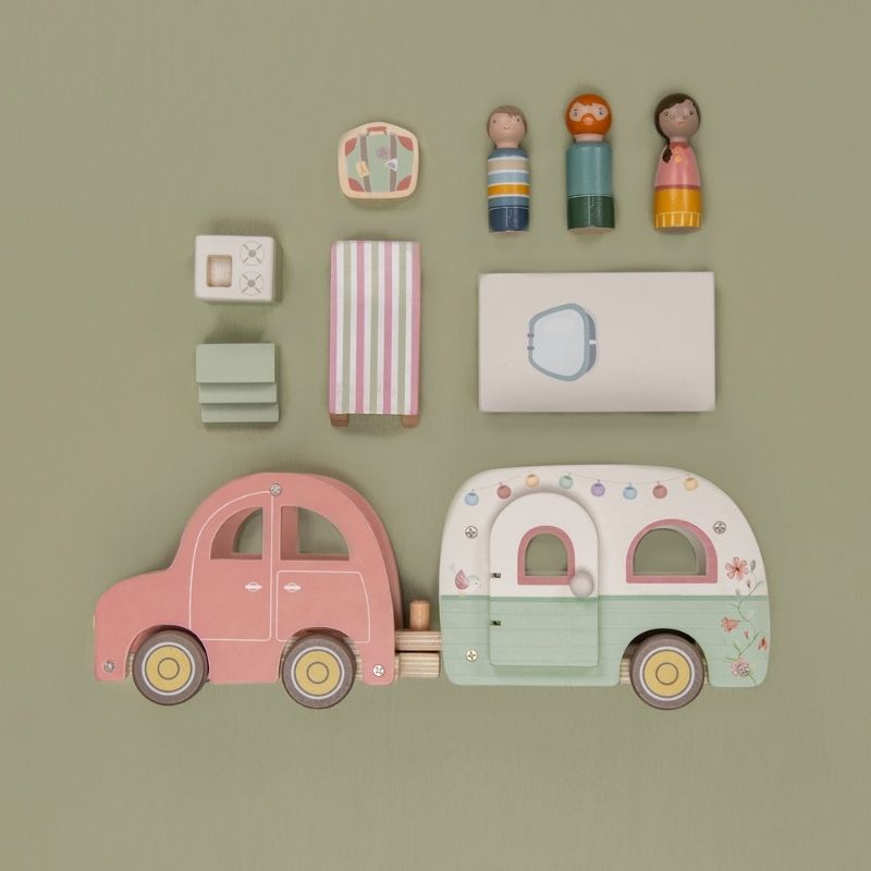 Little Dutch Toy Car with Caravan