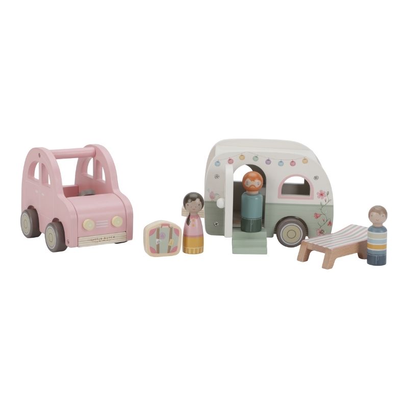 Little Dutch Toy Car with Caravan