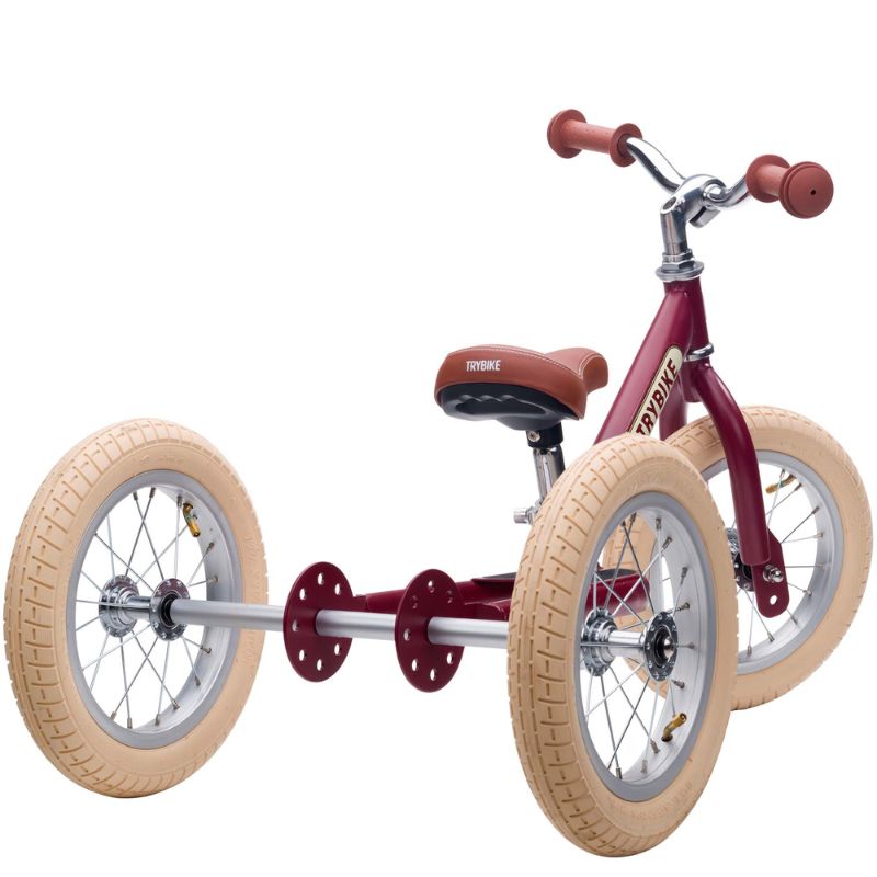 Trybike Matte 2-In-1 Balance Trike - Vintage Red