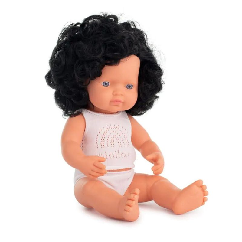 Miniland Black Haired Girl Doll - Aspen 38cm
