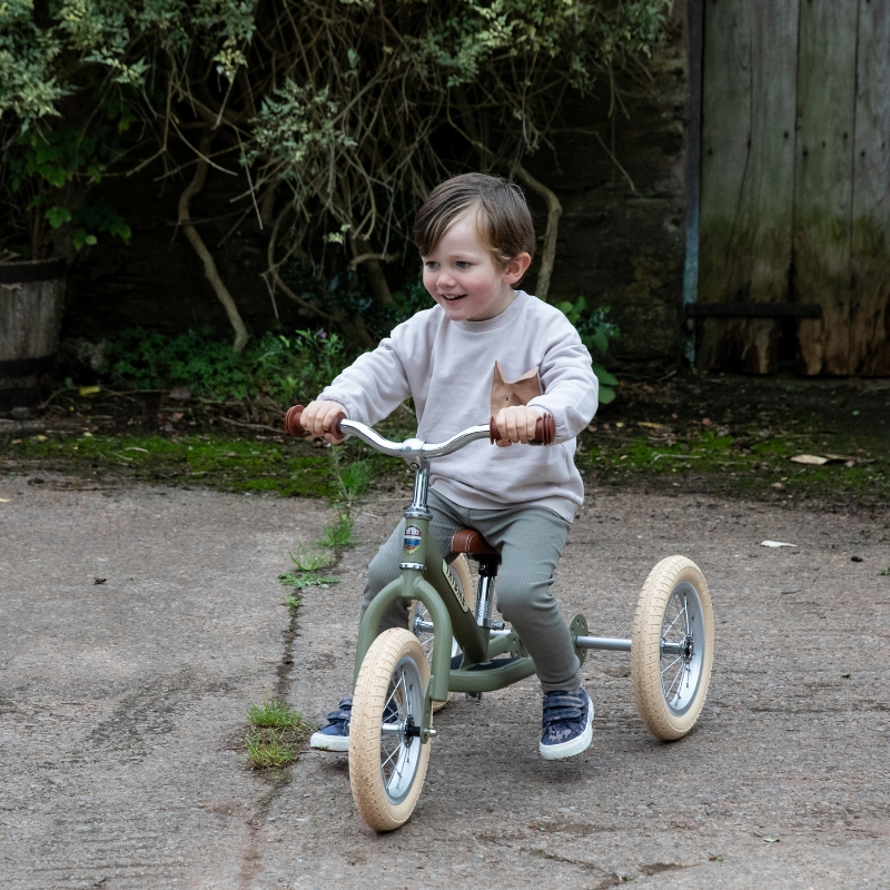 Trybike Matte 2-In-1 Balance Trike - Vintage Green