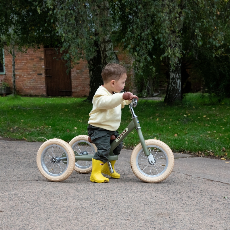 Trybike Matte 2-In-1 Balance Trike - Vintage Green