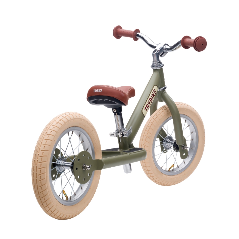 Trybike Matte 2-In-1 Balance Trike - Vintage Green