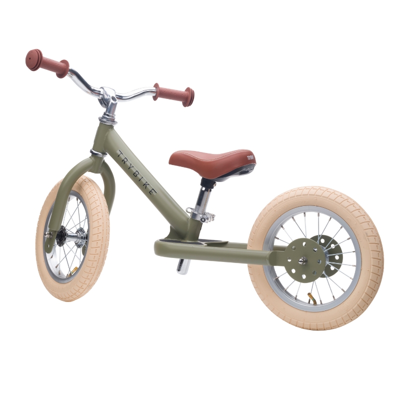 Trybike Matte 2-In-1 Balance Trike - Vintage Green